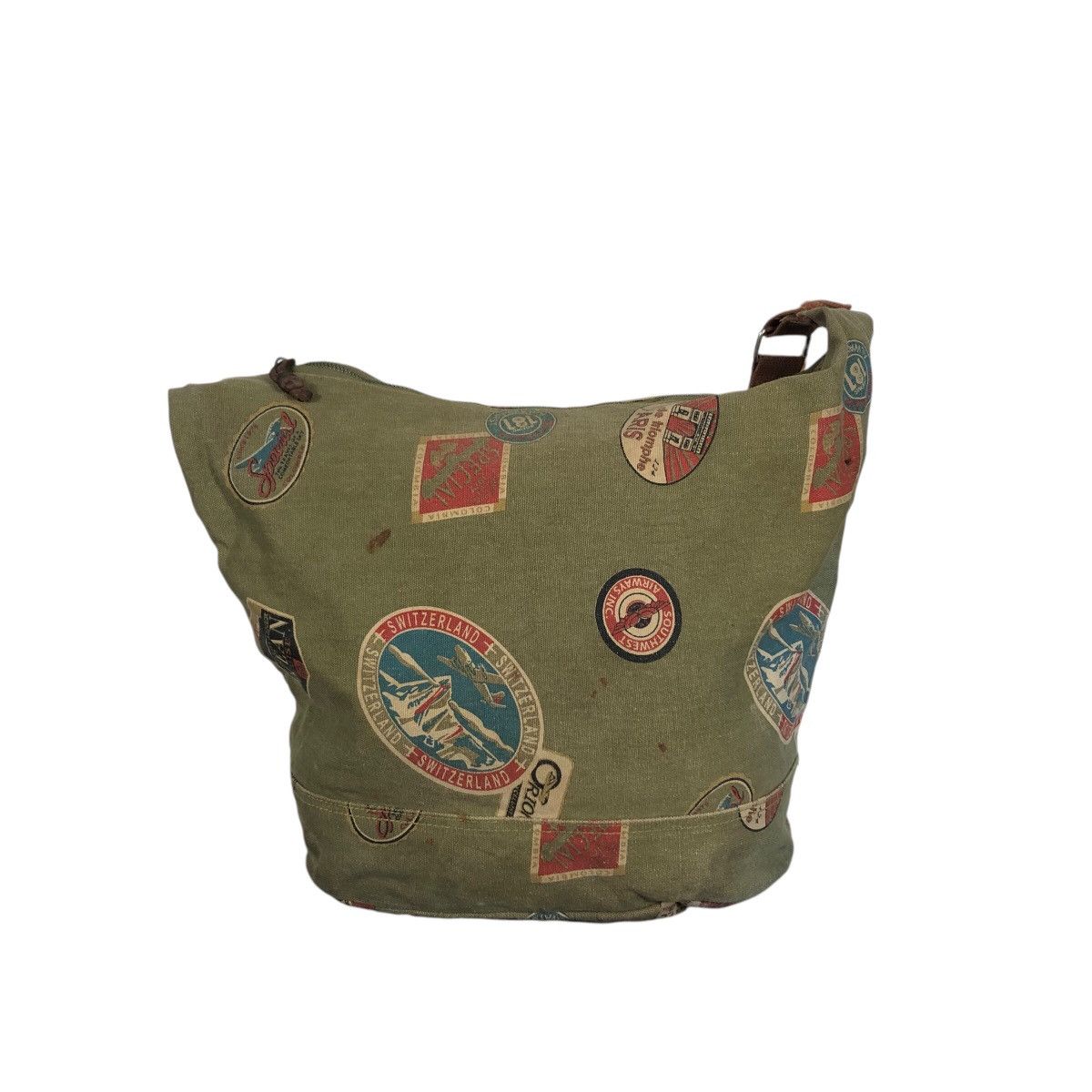 Japanese Brand 📌Vintage Sling Bag Earth Made Overprint Design Streetwear Size ONE SIZE - 6 Thumbnail