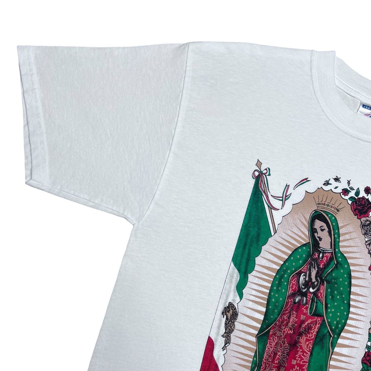 Jerzees Vintage 2000s Virgen De Guadalupe Virgin Mary Graphic Tee Size US L / EU 52-54 / 3 - 7 Thumbnail