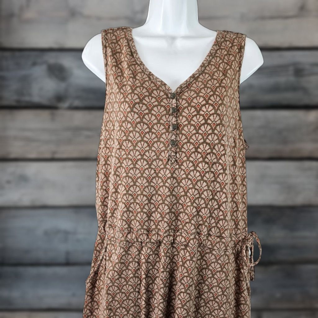 Vintage Duluth Womens Dress Small Brown Sleeveless V-Neck Pockets Cotton Blend Shirt Tank Dress Womens Size S / US 4 / IT 40 - 1 Thumbnail