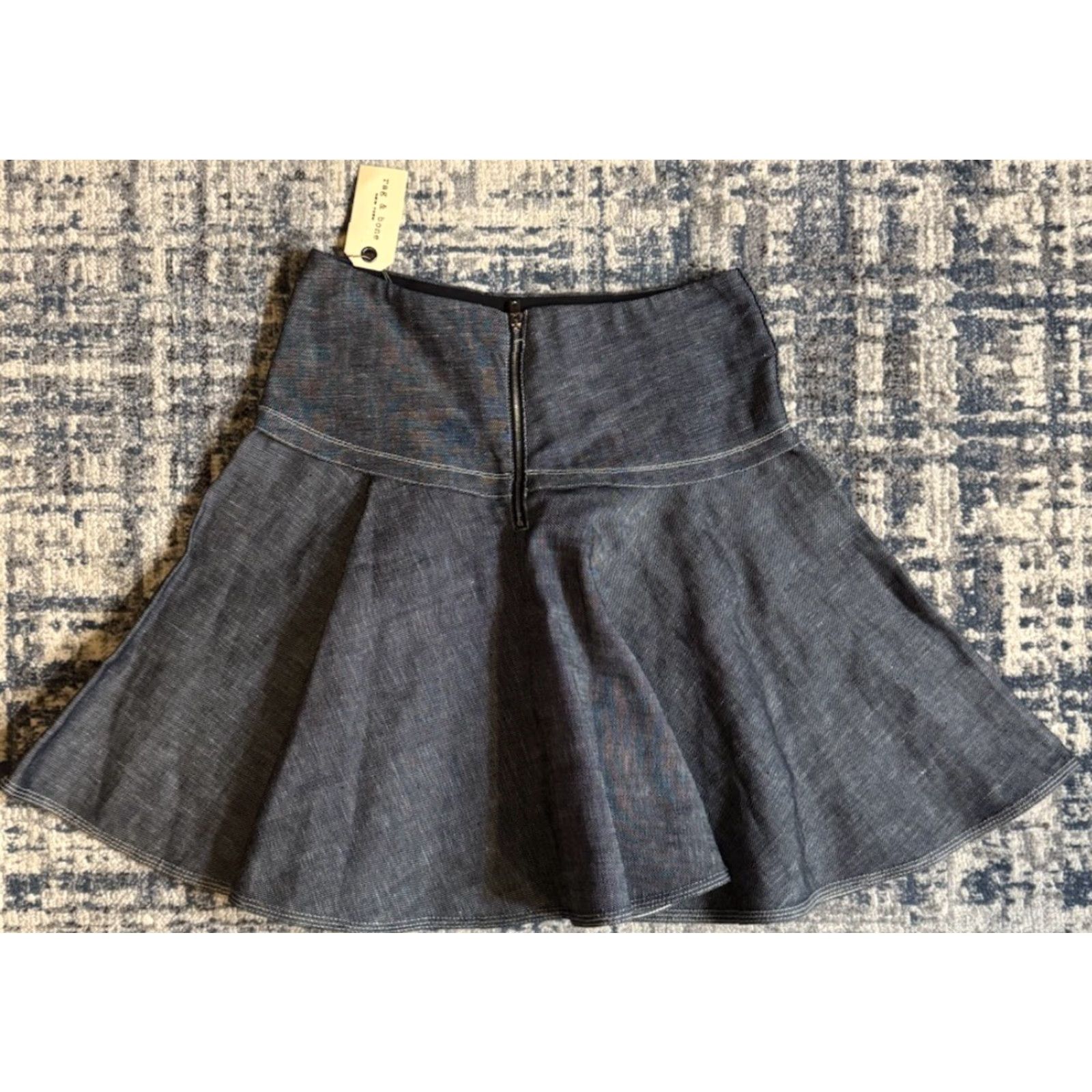 Rag & Bone rag & bone Indigo Denim Elsa Skirt Women’s Size 2 NWT Cotton & Hemp Knee Length Trumpet Modern All Seasons Elastic/Stretch Women Size 26" / US 2 / IT 38 - 5 Thumbnail