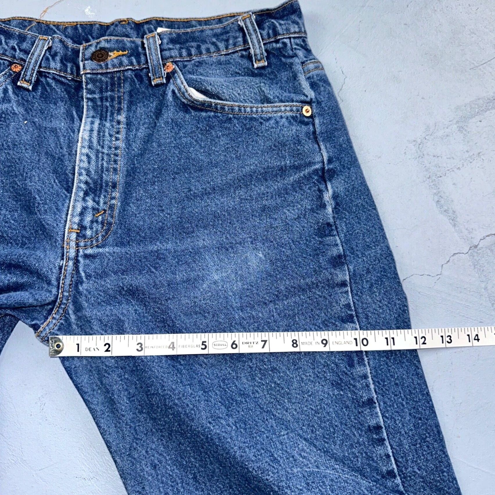 Levi's Levis 505 Vintage 90s Orange Tab Jeans Blue Med 501 Wash 33x34 Act 31x33 Size US 33 - 7 Thumbnail