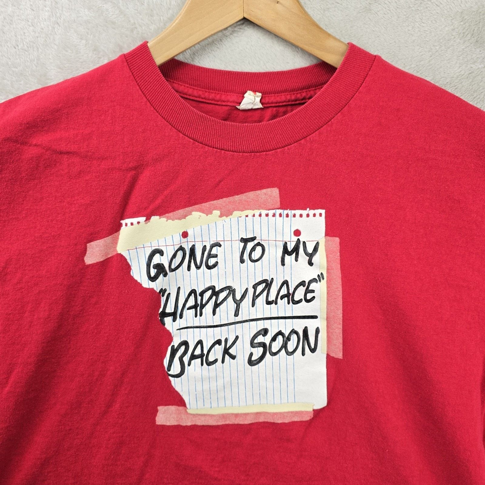 Alstyle Vintage Gone To My Happy Place Back Soon Cropped Shirt Large Size L / US 10 / IT 46 - 2 Thumbnail