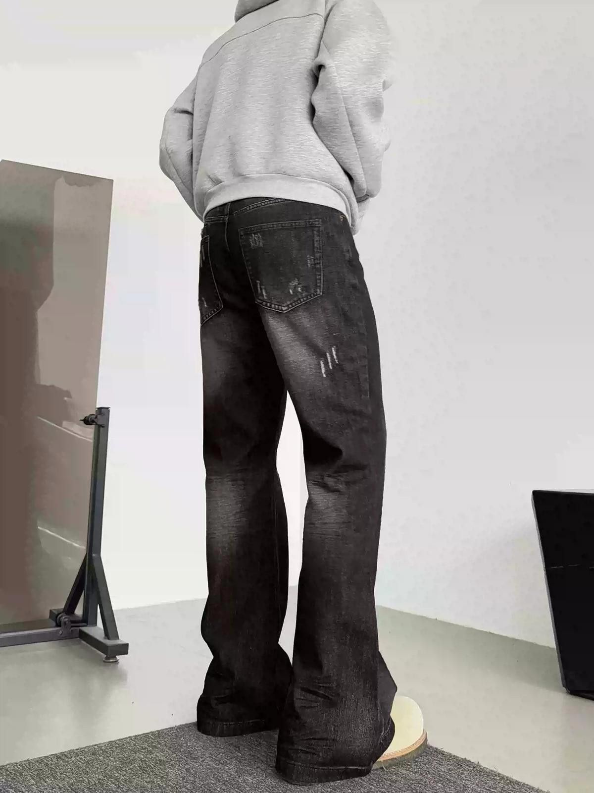 Vintage Black Wide Leg Denim Jeans, Relaxed Fit Jeans Size US 30 / EU 46 - 5 Thumbnail