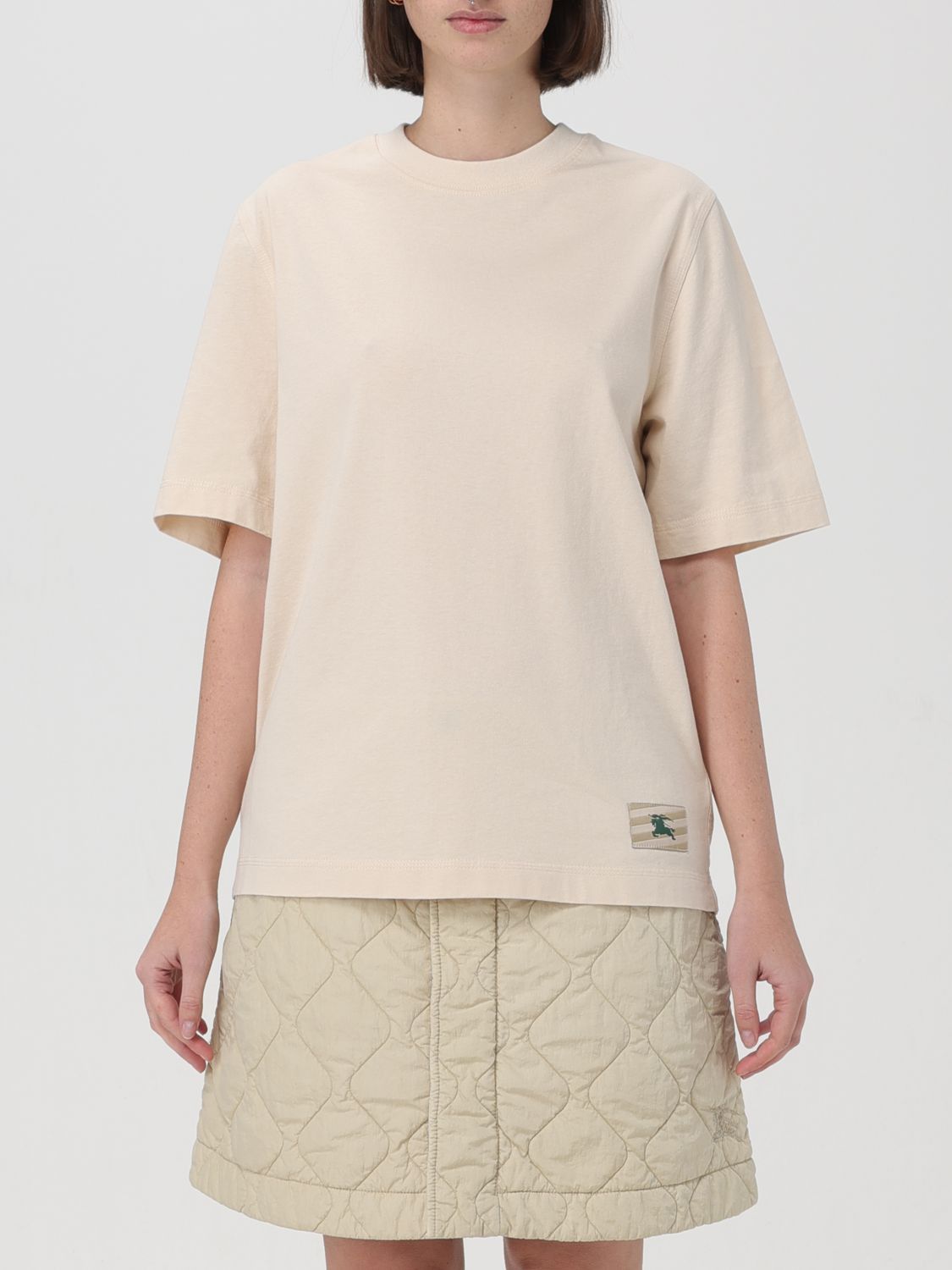 image of Burberry T-Shirt Woman Beige, Women's (Size Large)