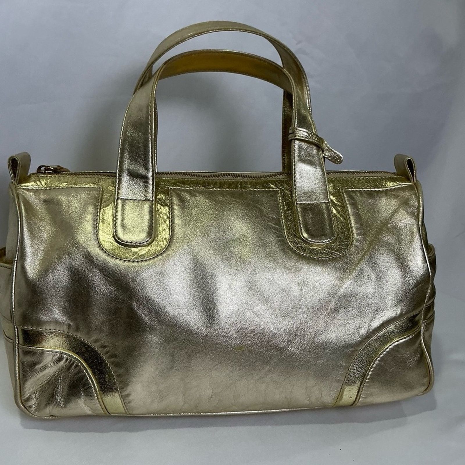 Loewe Loewe Leather Gold Amazona Satchel Bag with Glossy Finish Size ONE SIZE - 2 Thumbnail