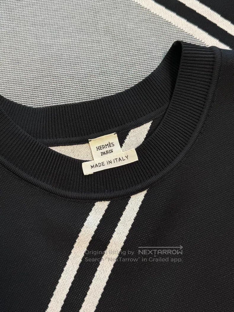 Hermes Hermes Black, white, and gray color block knitted dress Size XS / US 0-2 / IT 36-38 - 3 Thumbnail