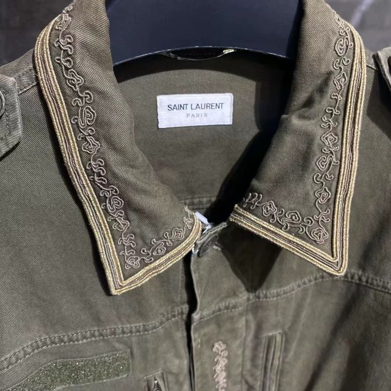 Saint Laurent Paris Saint Laurent Paris Saint Laurent Green Military Style Jac Size US M / EU 48-50 / 2 - 4 Thumbnail