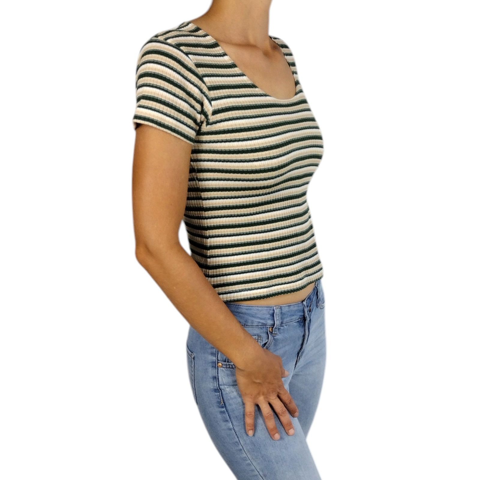 Vintage Vintage Y2K Striped Tiny Tee Size XS / US 0-2 / IT 36-38 - 3 Thumbnail