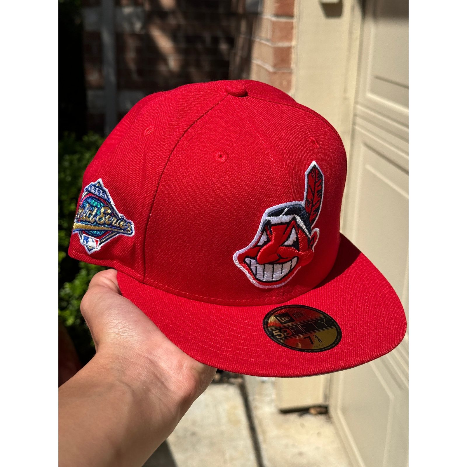 Cleveland Indians Authentic New Era Fitted Baseball Hat Cap Chief Wahoo 7 deals Rare