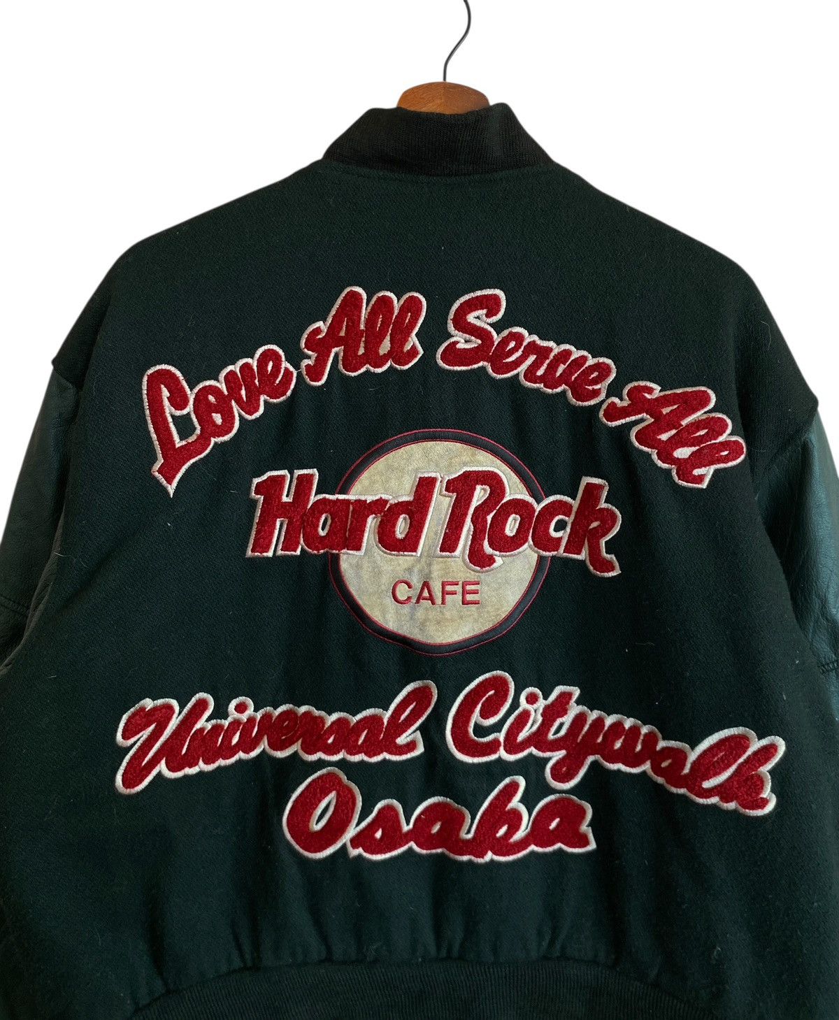 Hard Rock Cafe Vintage Brand Hard Rock Cafe Osaka Leather Varsity 1990s Size US M / EU 48-50 / 2 - 3 Thumbnail