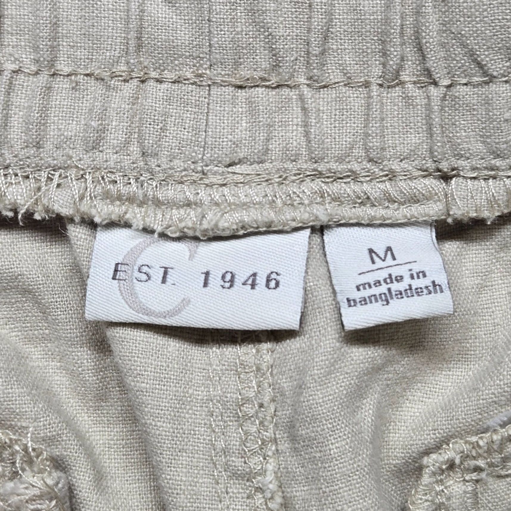 Vintage EST 1946 Shorts Tan Beige Linen Blend Seaside Pockets Adult Women's M Medium Beige Est 1946 Linen Blend Pockets Shorts Women M Size 32" / US 10 / IT 46 - 2 Thumbnail