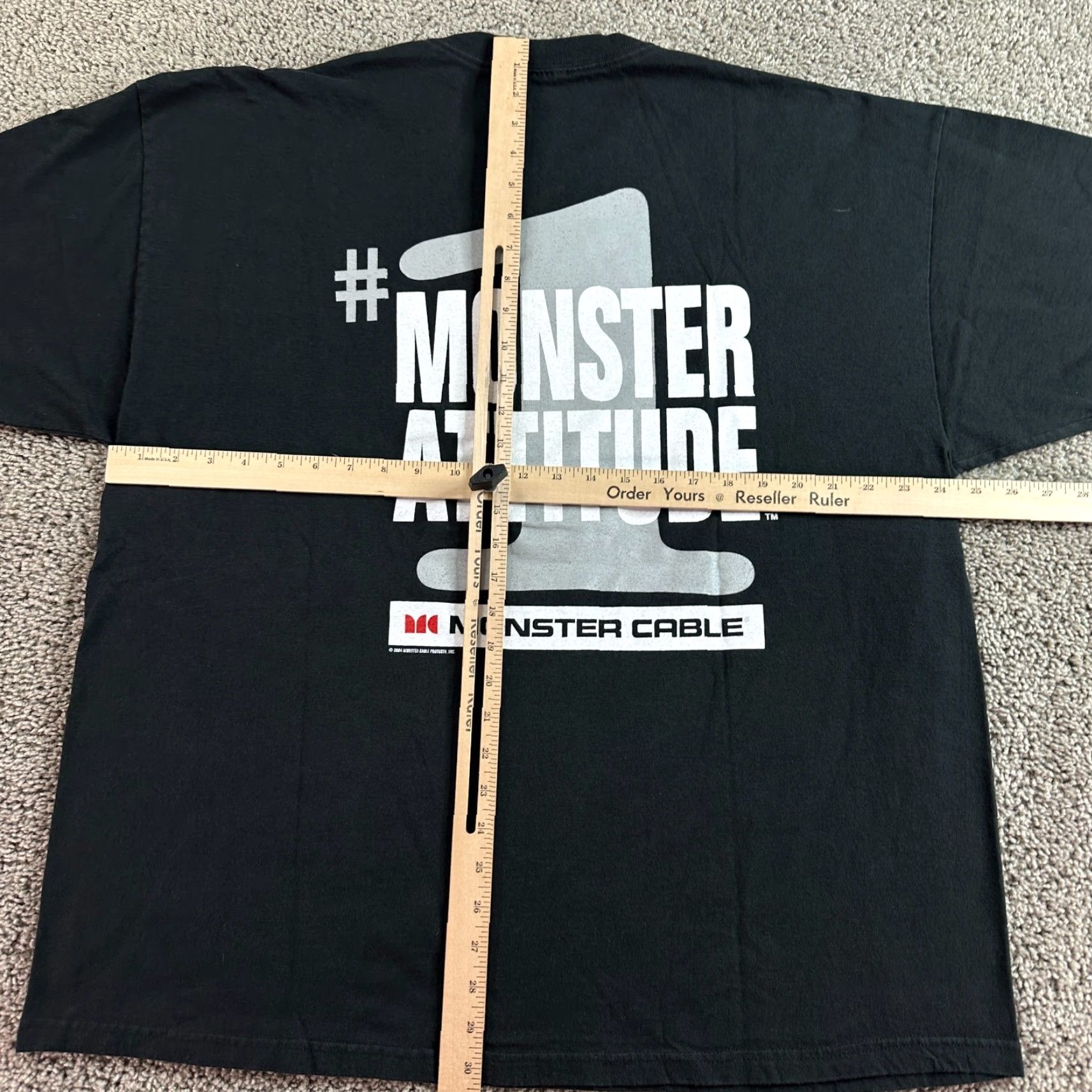Gildan VINTAGE Monster Cable Shirt Mens 2XL Black White I Am A Monster Audio Shirt 2XL Black Logo Mens Vintage 2000s Size US XXL / EU 58 / 5 - 5 Thumbnail