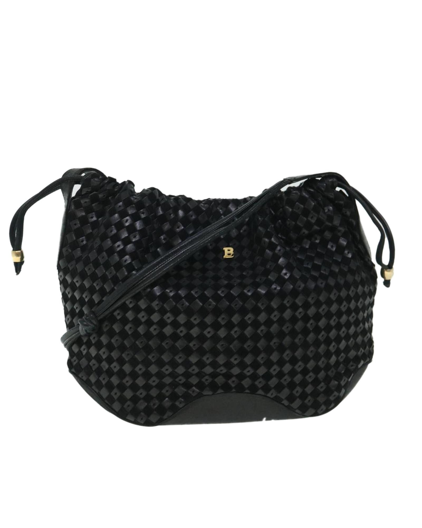 image of Bally Black Leather Shoulder Bag, Women's