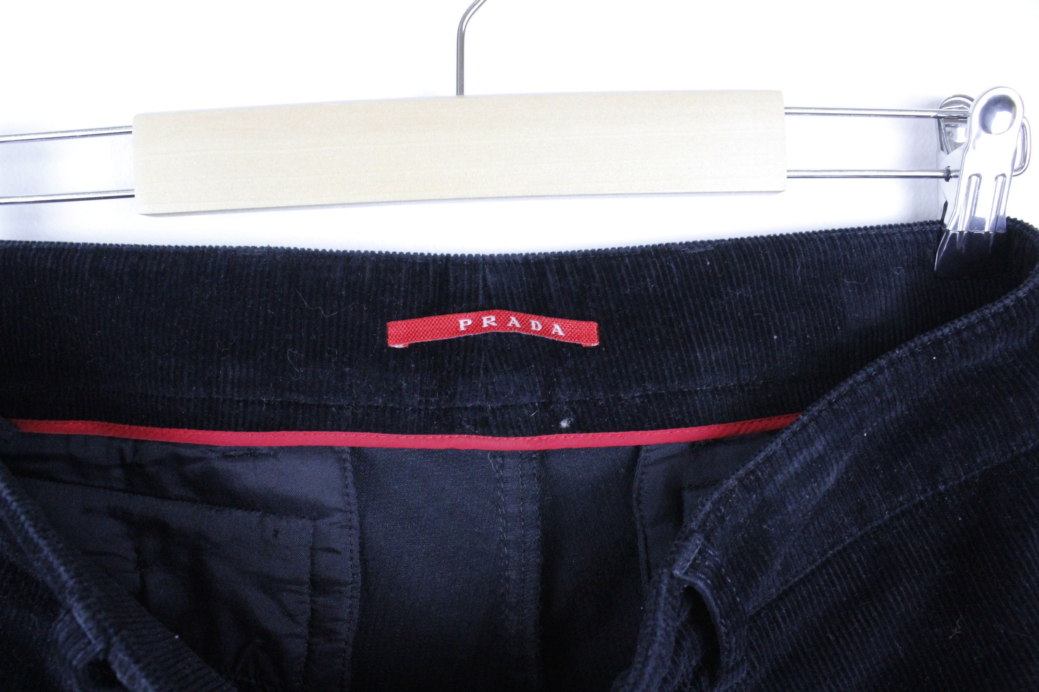 Prada Prada Logo Corduroy Velvet Leather Applique Track Pants Size 27" / US 4 / IT 40 - 8 Thumbnail