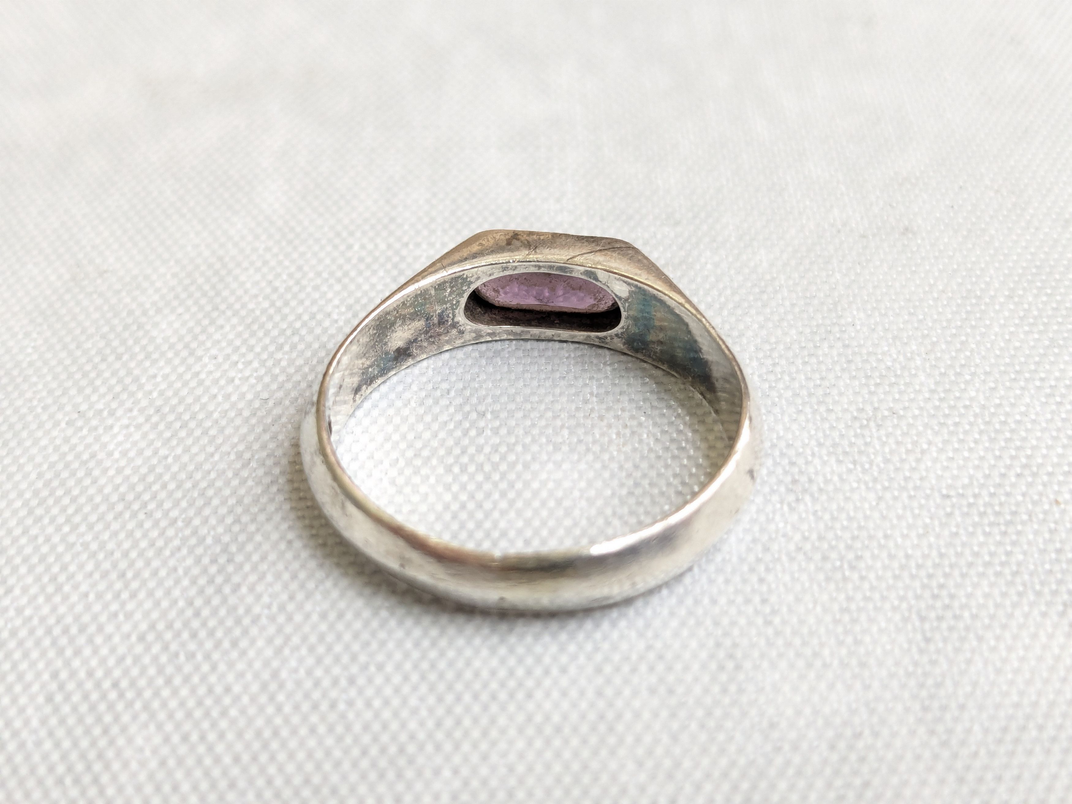 Jewelry Sterling Silver Ring Purple Amethyst Band Size ONE SIZE - 7 Thumbnail