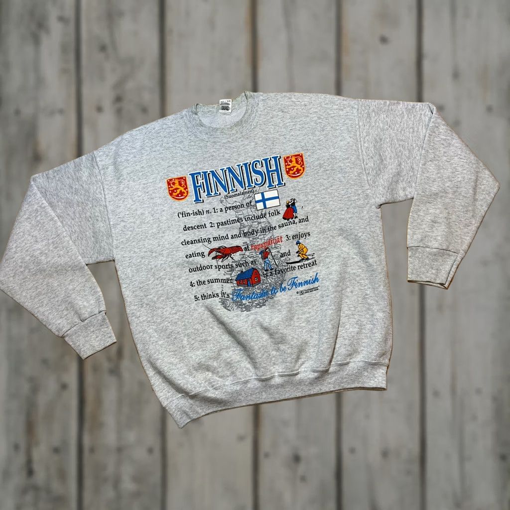 Fruit Of The Loom VINTAGE Fruit of the Loom Crewneck Sweatshirt Mens XL Gray Cotton Graphic Print Size US XL / EU 56 / 4 - 1 Thumbnail