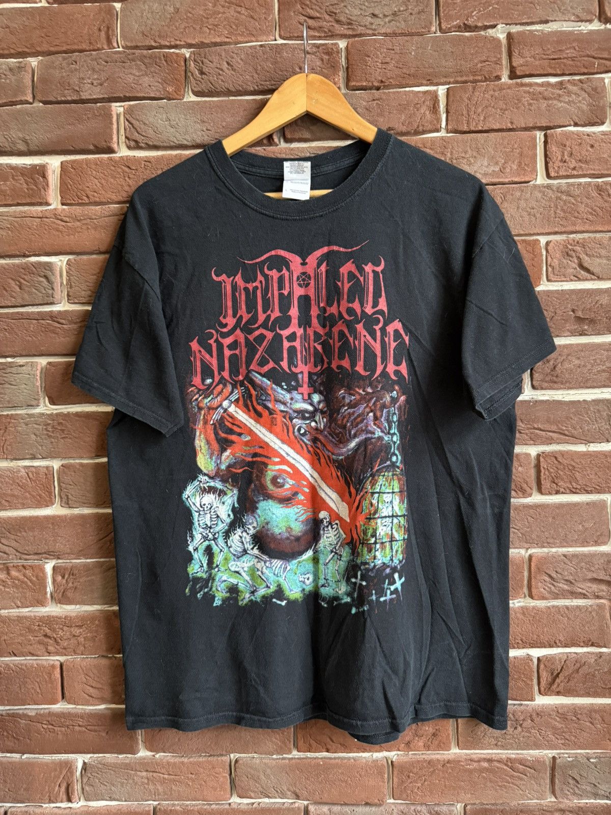 Band Tees 00s Impaled Nazarene Satan Vintage Black Metal Band Tee Size US L / EU 52-54 / 3 - 1 Thumbnail