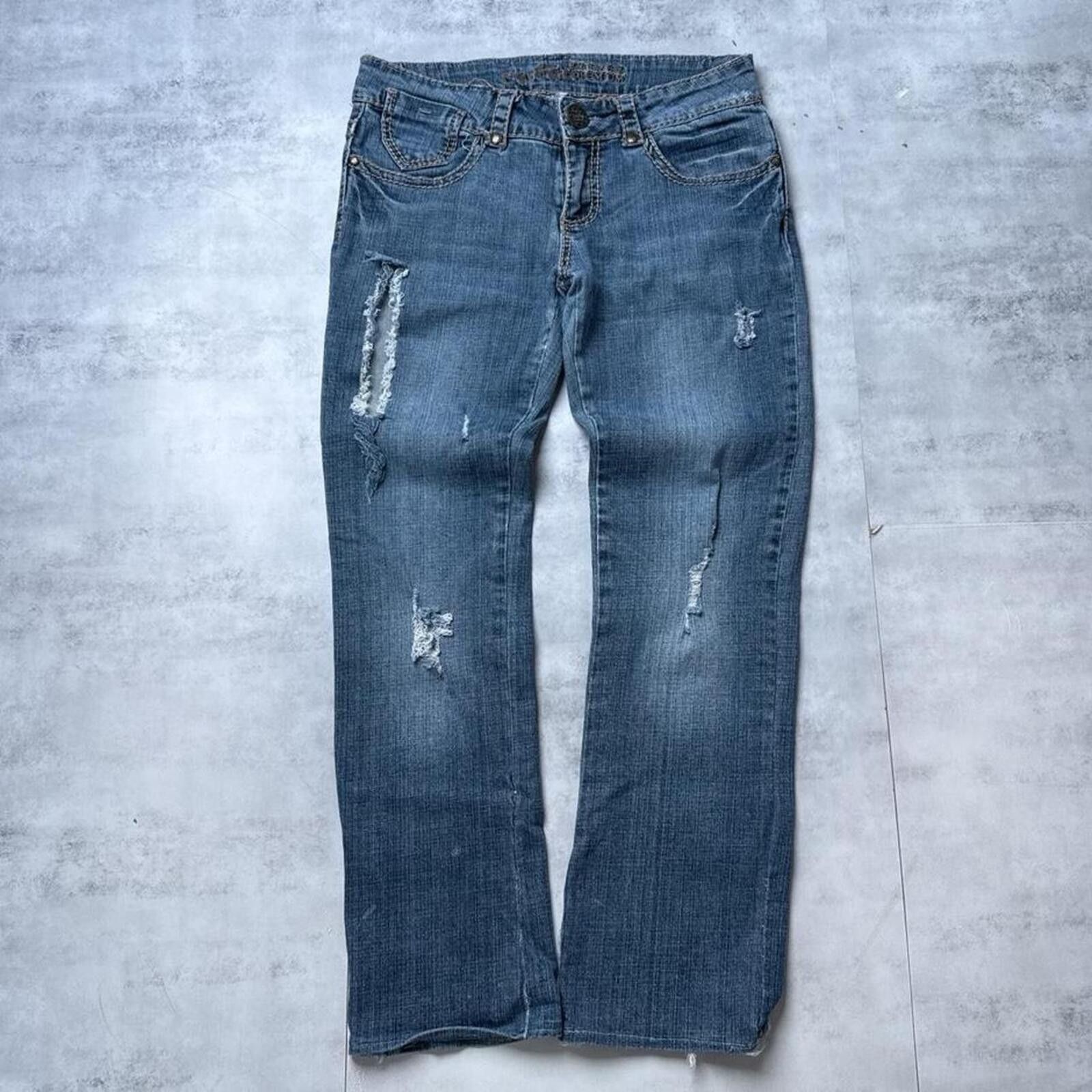 Other Y2K Cest Toi Flared distressed denim 00s jeans Size 30" / US 8 / IT 44 - 1 Thumbnail