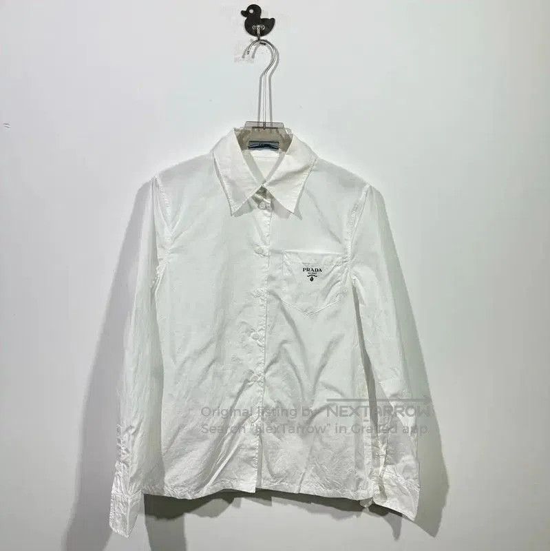 Prada Prada White Silk Blend Long Sleeve Shirt. Size US M / EU 48-50 / 2 - 1 Thumbnail