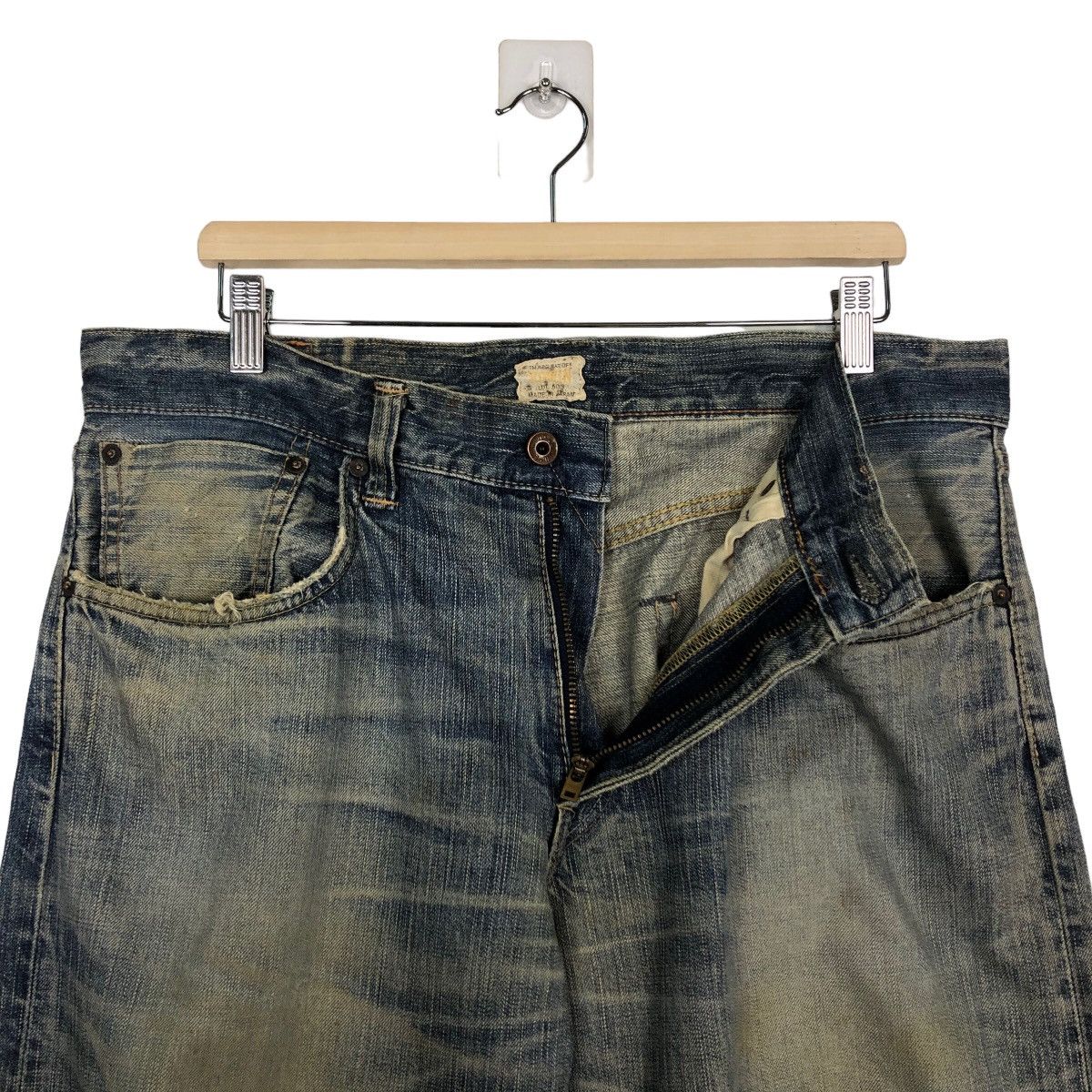 Japanese Brand 🔥90’s Distressed Denim Jeans Edwin Lot 505 Made in Japan Size US 38 / EU 54 - 12 Thumbnail