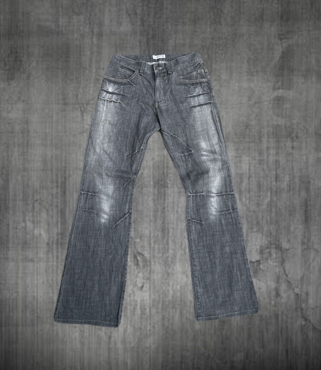 2000s Japanese archive Flare Distressed Jeans Vkei Y2K