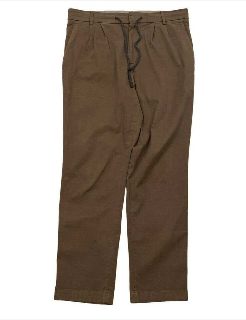 Image of Brunello Cucinelli Drawstring Chino Pants ! in Beige, Men's (Size 34)