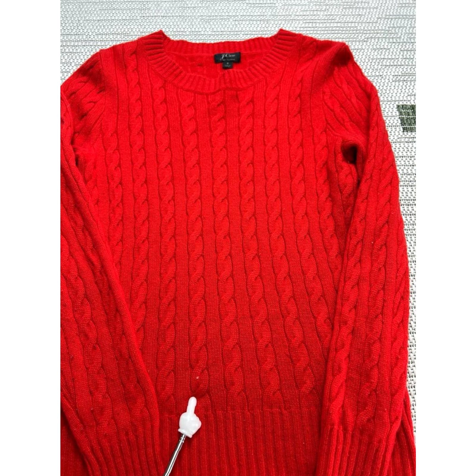 J.Crew J.Crew Sweater Shirt Womens Small Red Cashmere Cable Knit Pullover Casual Pullover Crew Neck Knit Regular S Red Womens 90s? Size S / US 4 / IT 40 - 4 Thumbnail