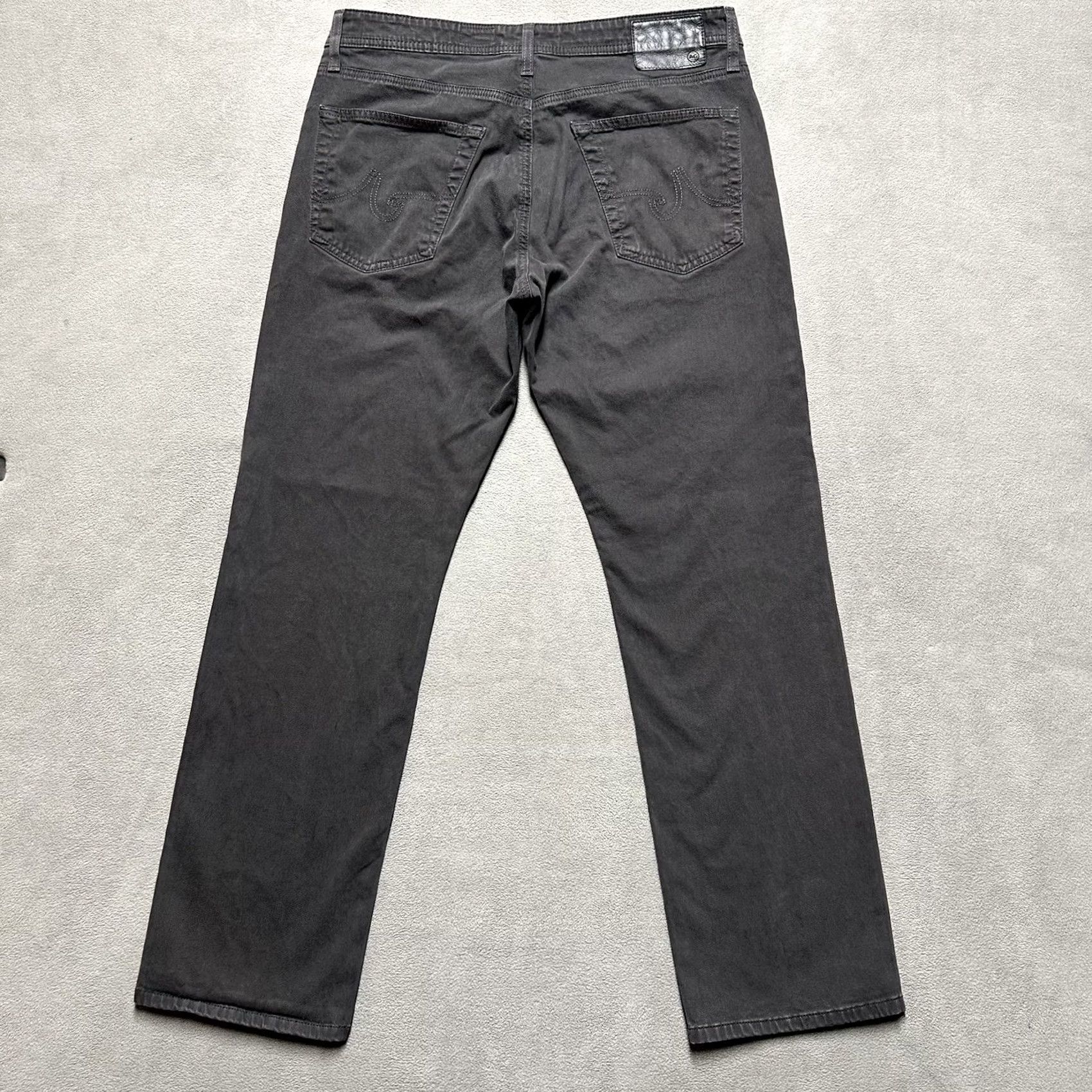 Vintage AG Adriano Goldschmied The Graduate Tailored Leg Pants Mens 34x29.5 Gray Straight 5-Pocket Chino Block Size US 33 - 2 Thumbnail