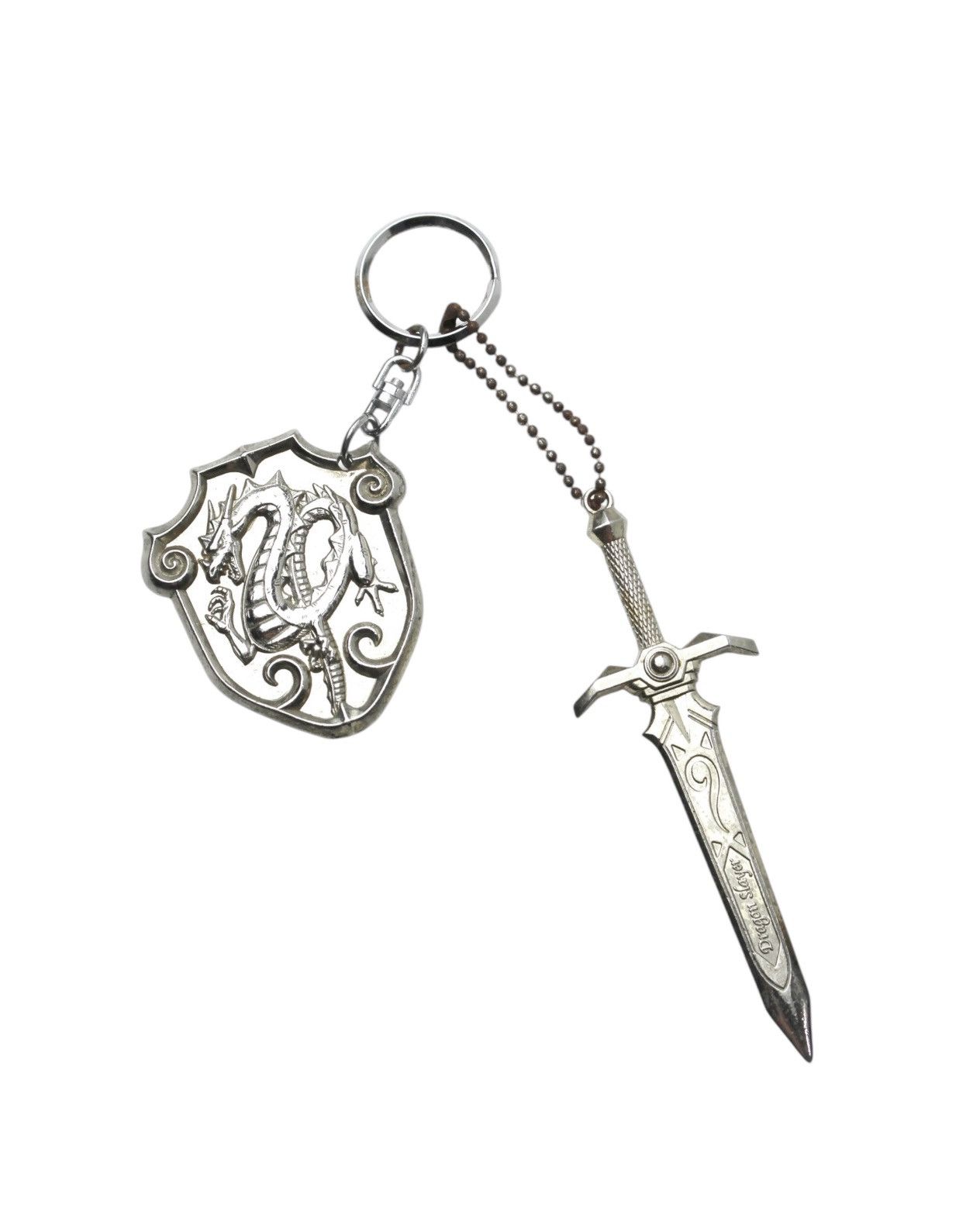 Vintage 2000S DRAGON SLAYER SWORD & SHIELD METAL KEYCHAIN Size ONE SIZE - 4 Thumbnail