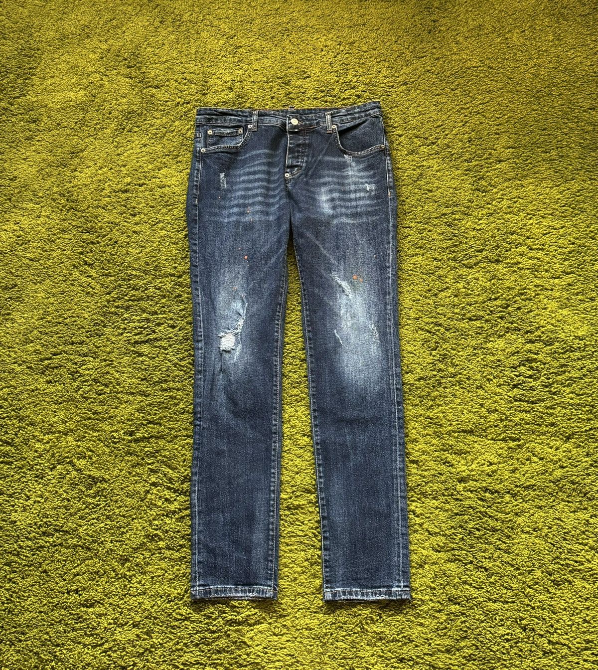 Designer × Dsquared2 Dsquared2 avant garde factory faded painted jeans denim Size US 34 / EU 50 - 1 Thumbnail