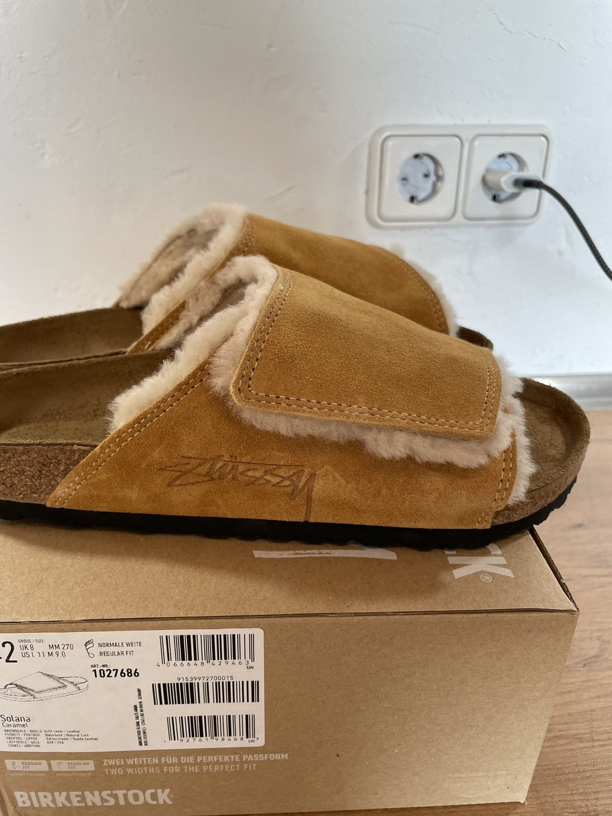 image of Stussy X Birkenstock Solana Slide Sandal in Brown, Men's (Size 9)