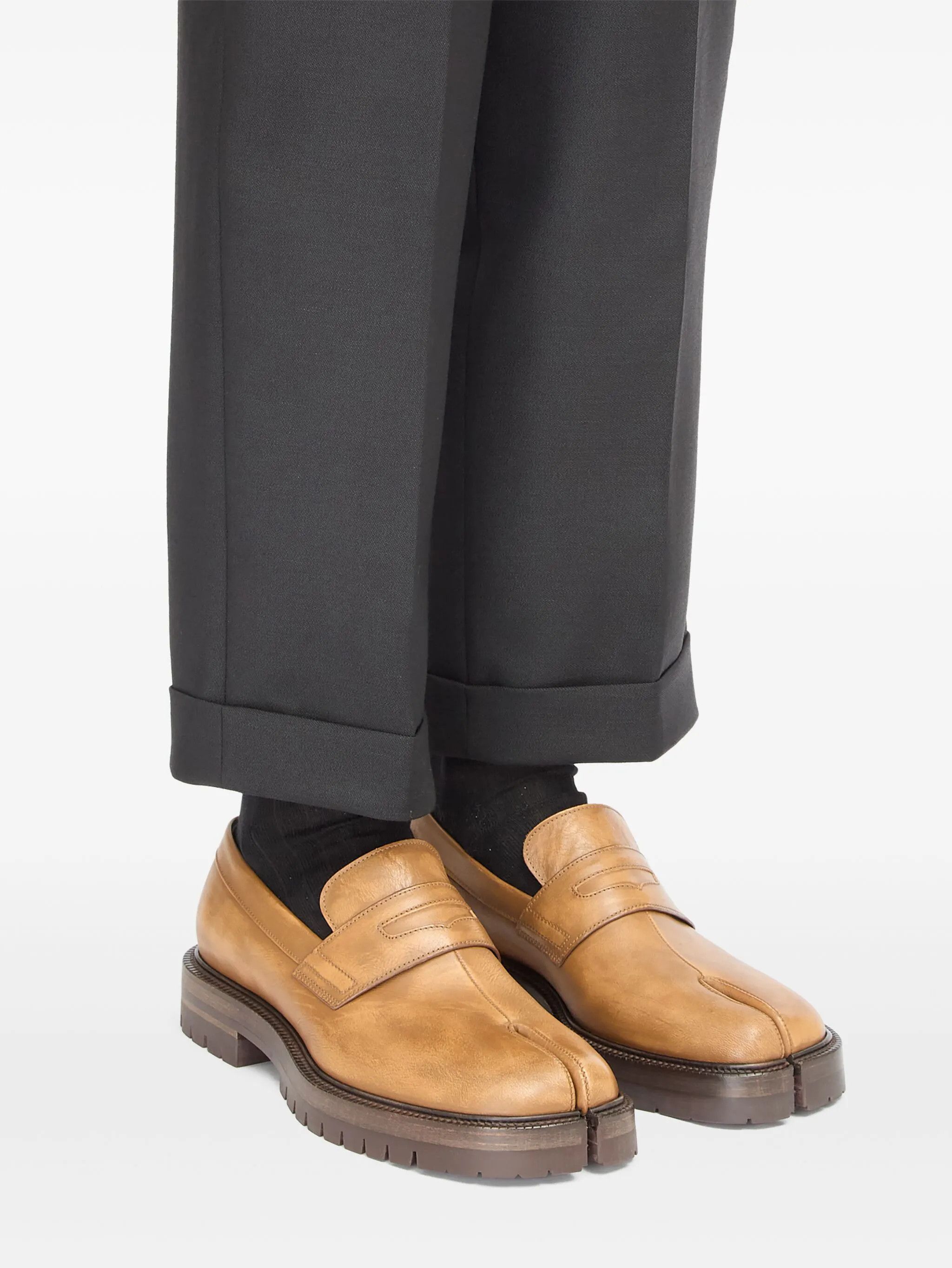 Maison Margiela o1w1db10526 Tabby Leather Loafers in Brown Size US 9 / EU 42 - 6 Thumbnail
