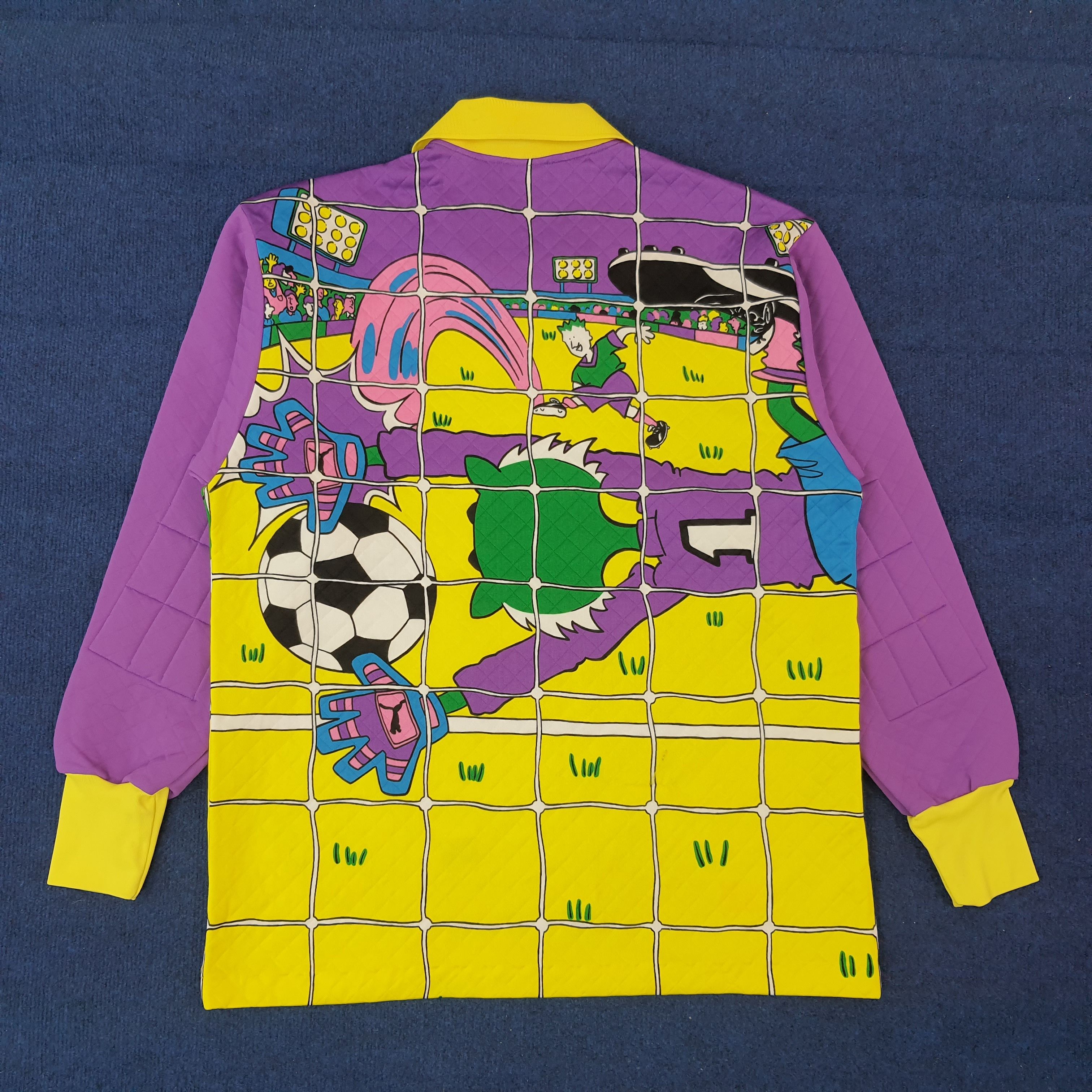 Puma Vintage PUMA Soccer Keeper GK Full Print Polo Shirt C224N11 Size US XL / EU 56 / 4 - 4 Thumbnail