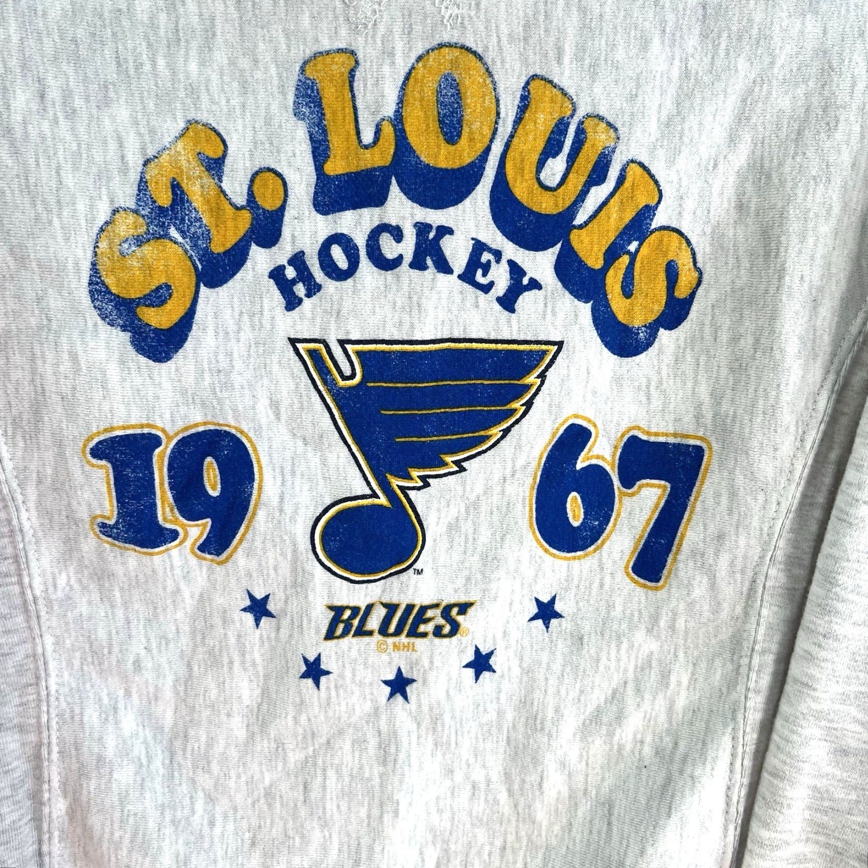 NHL St Louis Blues NHL Hockey Sweatshirt Womens M Gray - Hooded, Pullover, Fleece, Logo, Cotton-Poly Blend, Winter Fall Sports Retro - Womens Size M Size M / US 6-8 / IT 42-44 - 2 Thumbnail