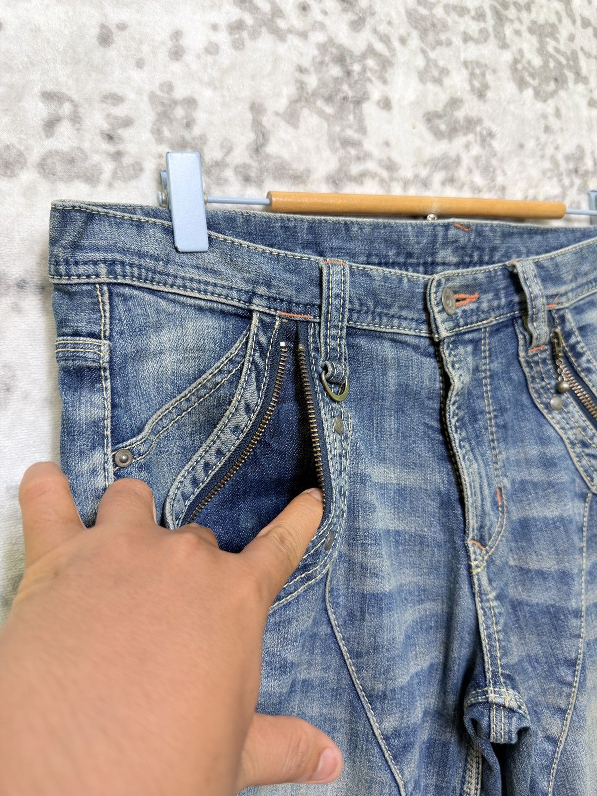 HIDEAWAYS Hideaways Nicole Mud Wash Zipper Straight Cut Jeans Size US 32 / EU 48 - 9 Thumbnail