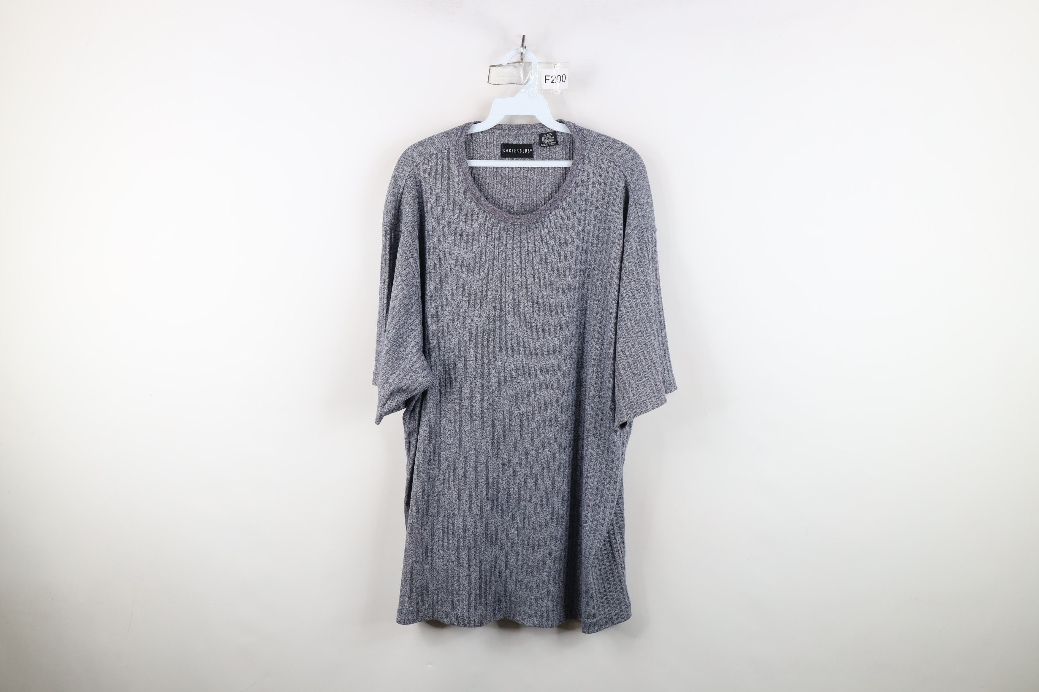 Vintage Vintage 90s Streetwear Fit Ribbed Knit Short Sleeve T-Shirt Size US XL / EU 56 / 4 - 1 Thumbnail