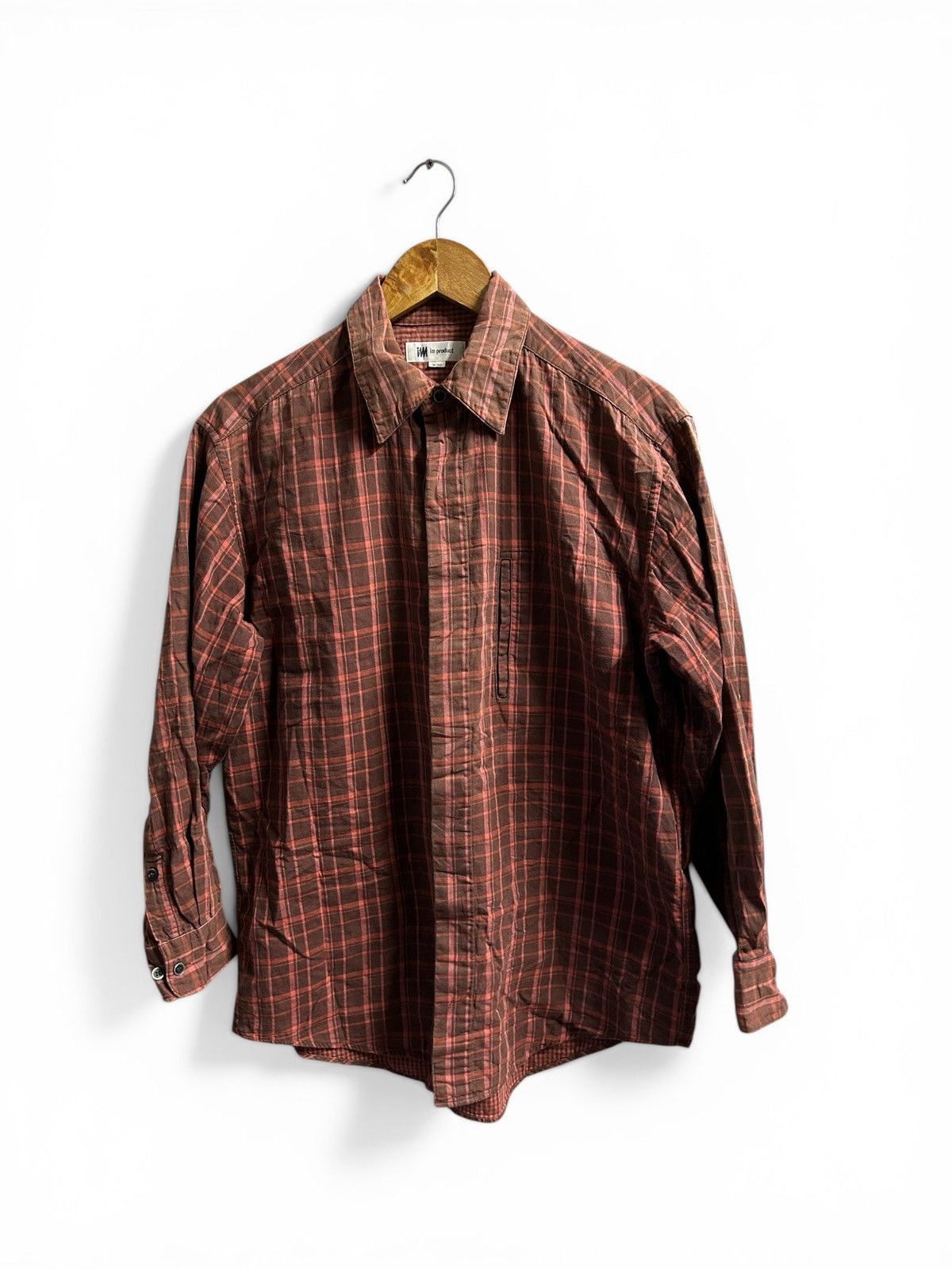 Issey Miyake 80s Archive IS Im Product Vertical Welt Pocket Plaid Shirt Size US M / EU 48-50 / 2 - 1 Thumbnail