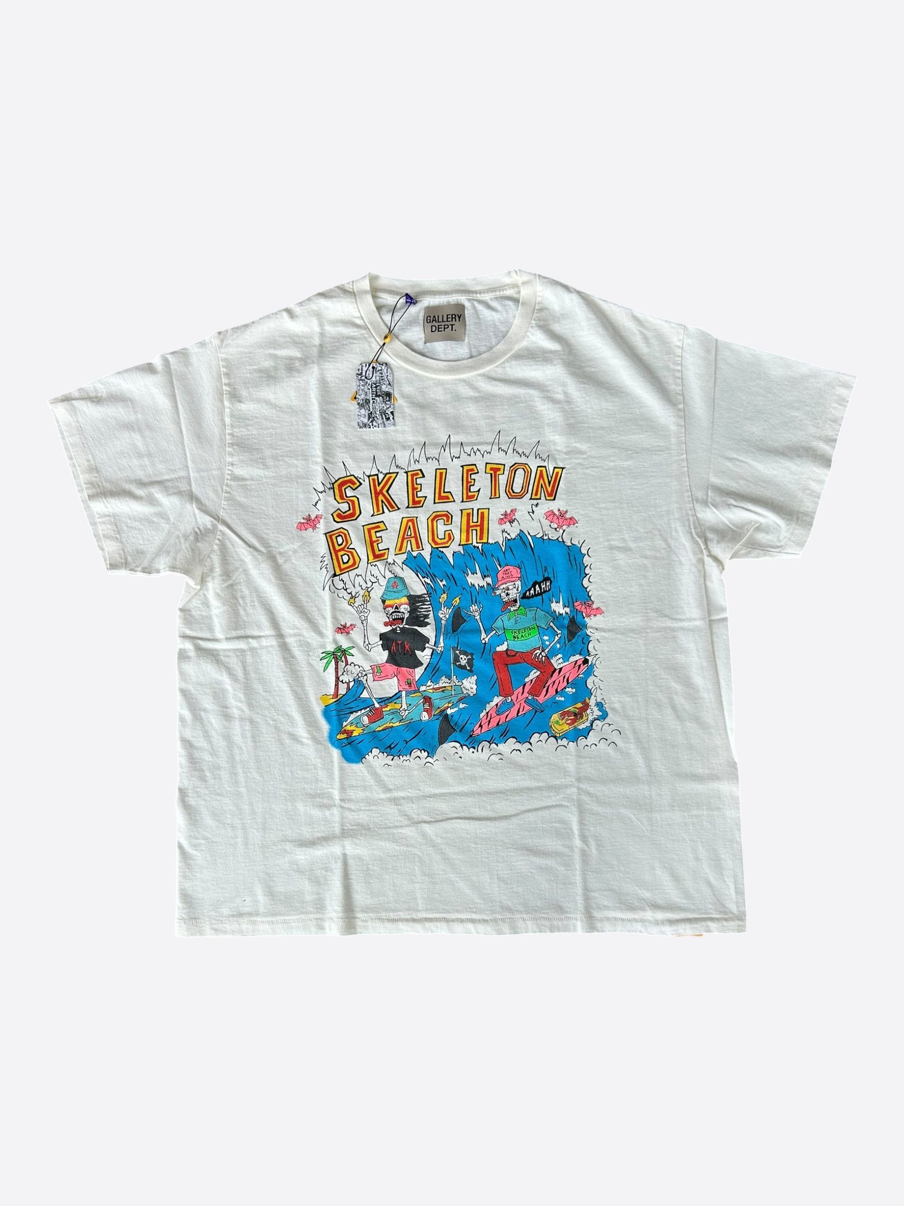 Gallery Dept. Antique White Skeleton Beach Surf Glitter Logo T-Shirt Size US XXL / EU 58 / 5 - 1 Thumbnail