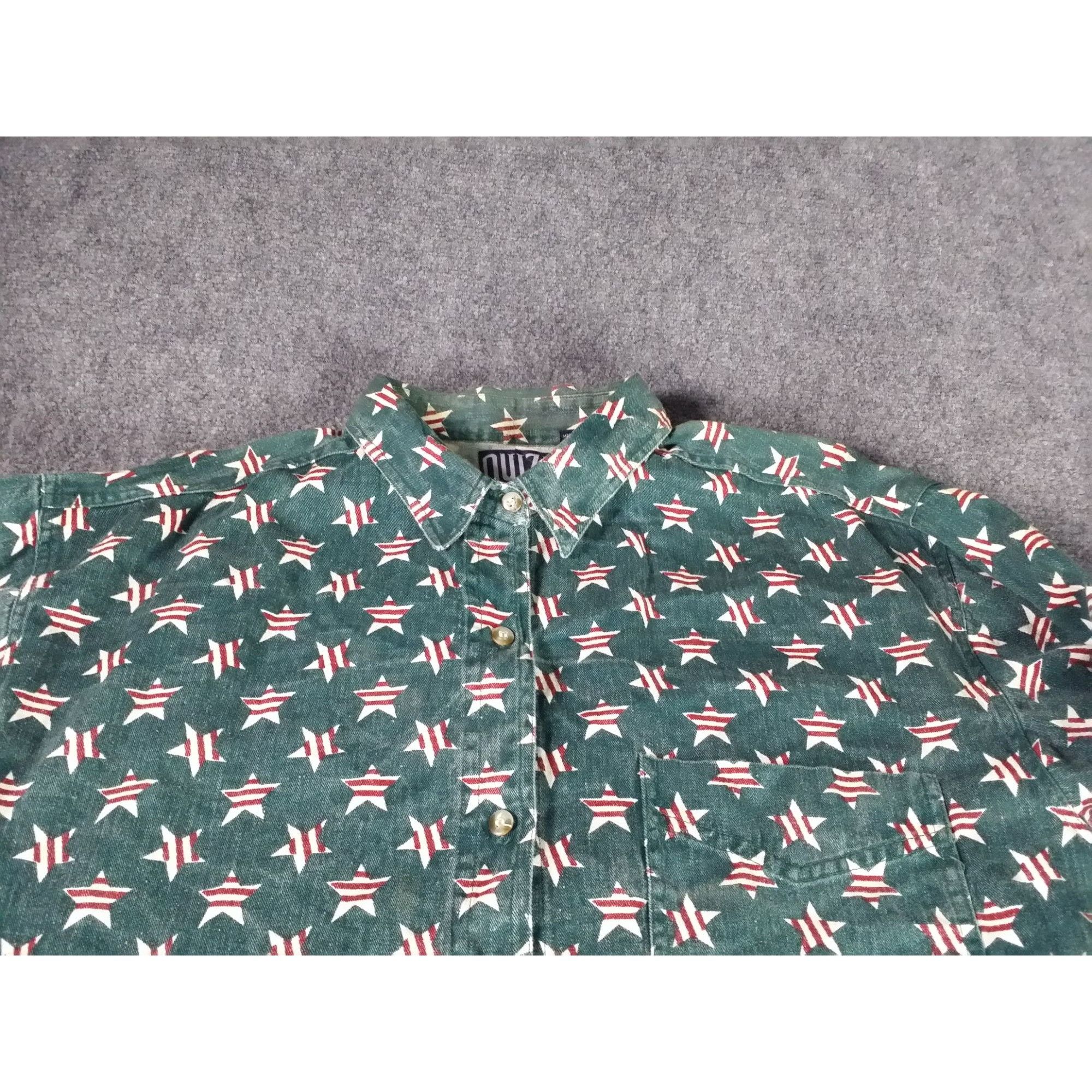 Vintage Vintage Quizz New York Button Up Men Sz L All Over Print Sta Size US L / EU 52-54 / 3 - 2 Thumbnail