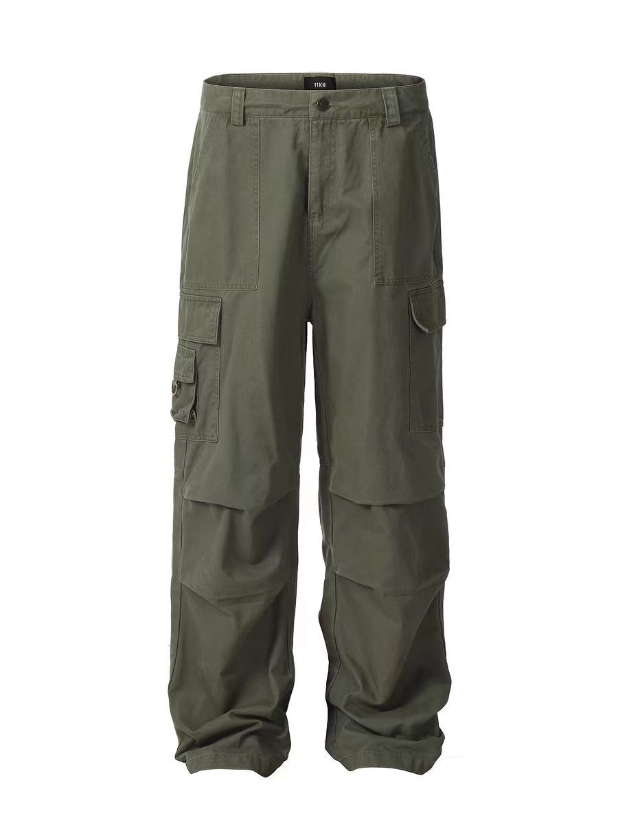 Japanese Brand × Vintage Pleated vintage straight leg workwear baggy pants Size US 33 - 5 Thumbnail
