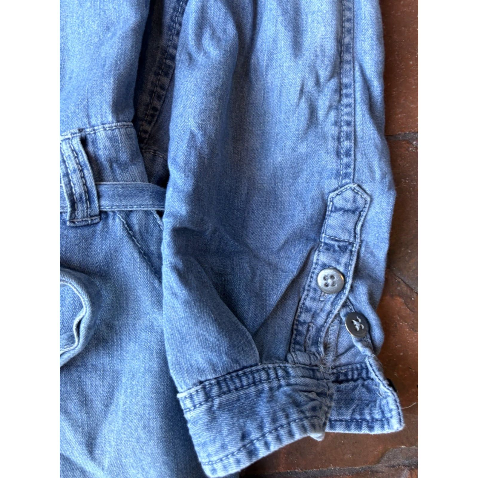 Free People Free People Denim Romper Women Medium Blue Jean Long Sleeve Utility Size M / US 6-8 / IT 42-44 - 7 Thumbnail