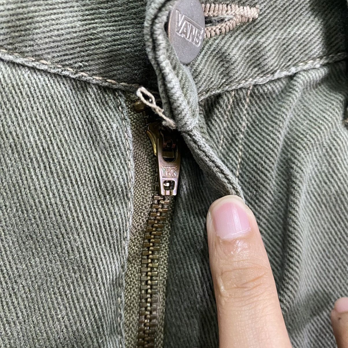Vans Vans Vintage 90s Baggy Loose Fit Denim Jeans Olive Green Size US 31 - 10 Thumbnail