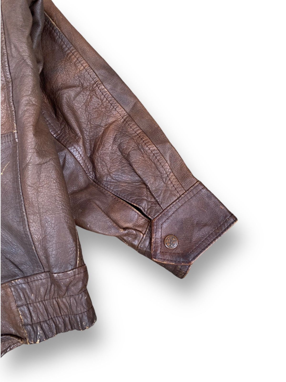 Japanese Brand × Vintage Vintage 90s Fashionable Menswear Bomber Leather Jacket. #D9 Size US XL / EU 56 / 4 - 6 Thumbnail