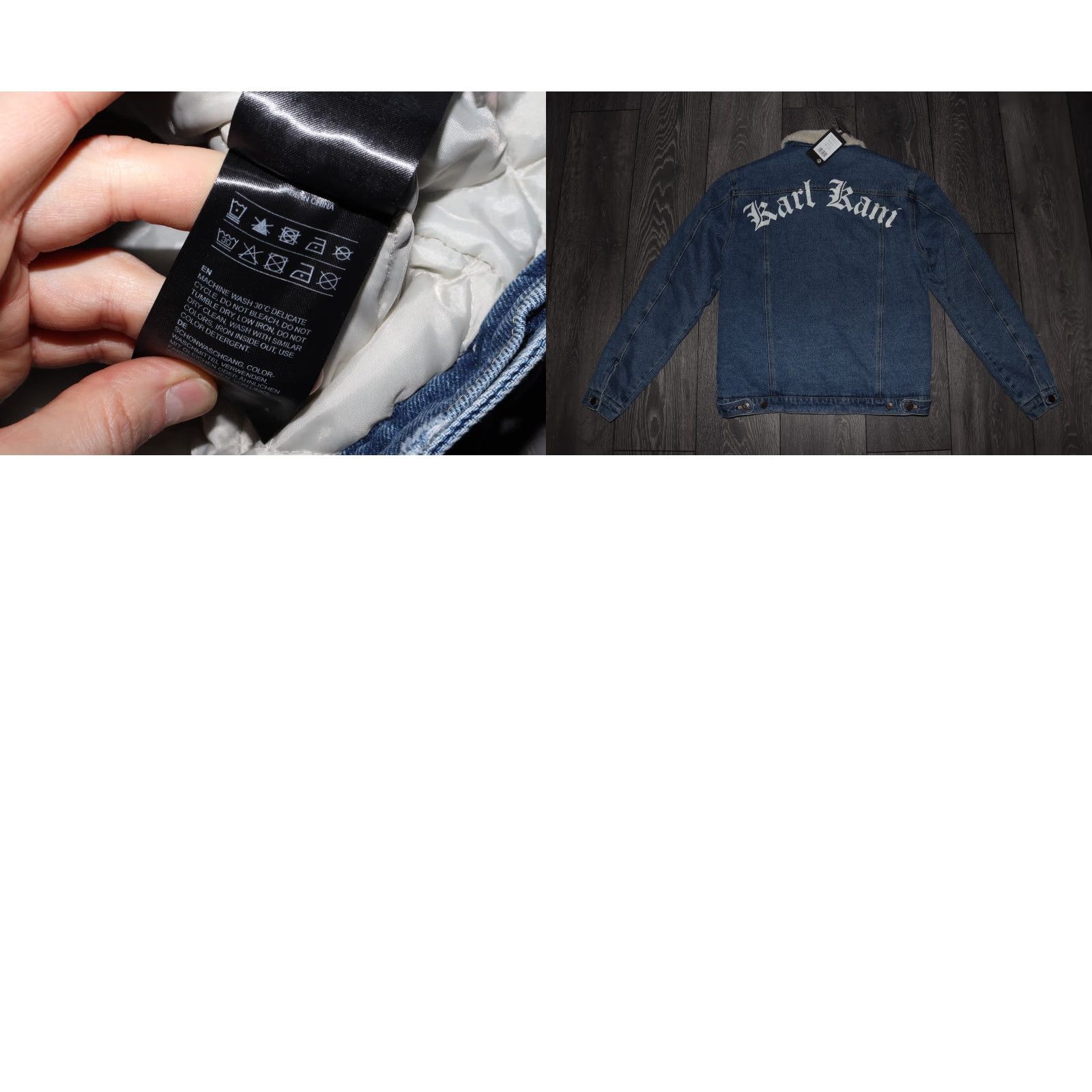 Karl Kani KARL KANI Jacket Denim Sherpa KM224-062-1 KK OLD ENGLISH Denim Jacket SHERPA UNISEX MEDIUM MENS Size US M / EU 48-50 / 2 - 9 Thumbnail