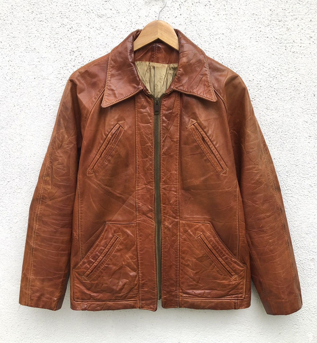 Vintage Vintage Paul Louis Inc Leather jacket Mens Serval zipper 60s Size US M / EU 48-50 / 2 - 1 Thumbnail
