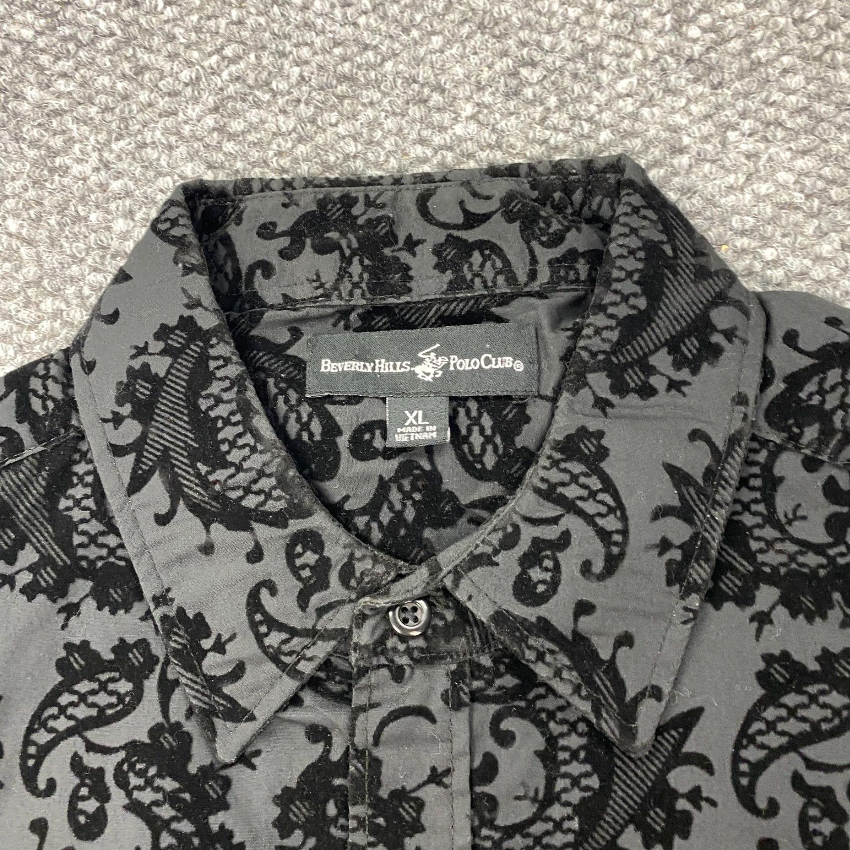 Beverly Hills Polo Club VINTAGE Beverly Hills Polo Club Shirt Mens XL Burnout Velvet Flocked Paisley Button Down Size US XL / EU 56 / 4 - 2 Thumbnail