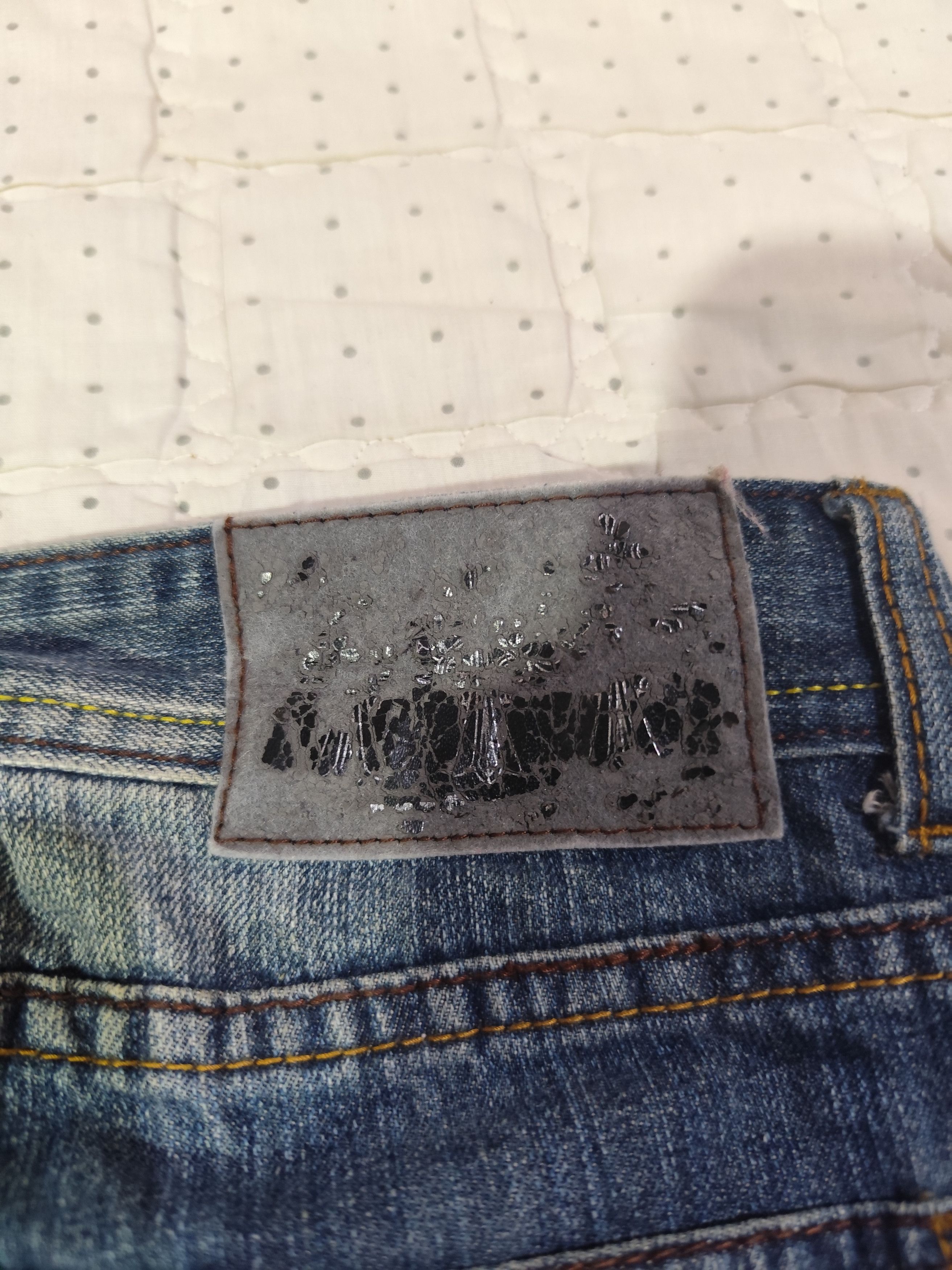 Japanese Brand Vintage Bodymaker Loose Washed Denim J018 Size 31" - 13 Thumbnail