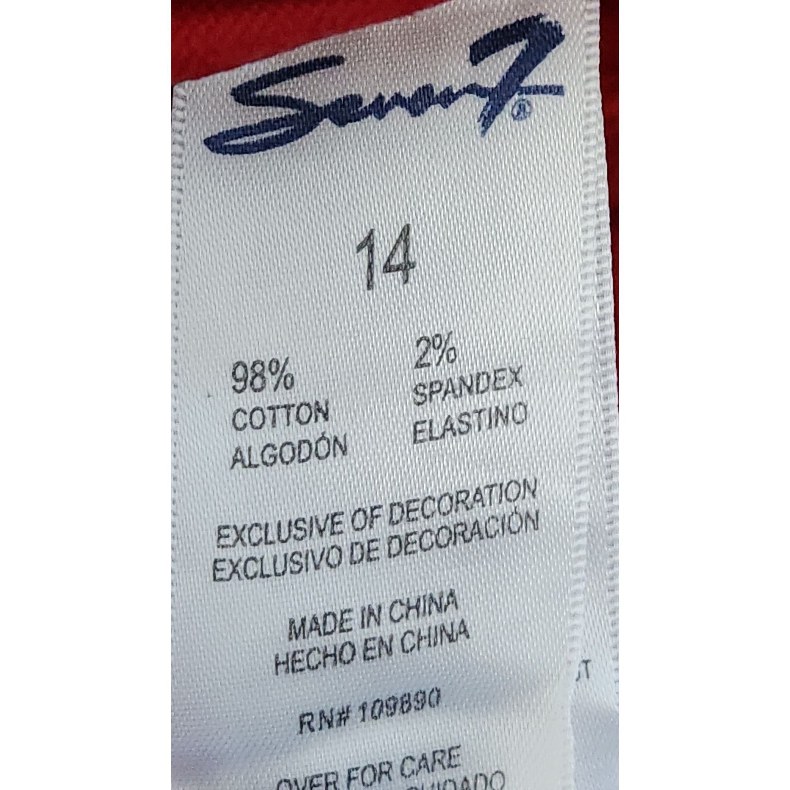 Other Seven 7 Red Frayed Rolled Hem Denim Short 14 Lightweight Size 36" / US 14 / IT 50 - 5 Thumbnail
