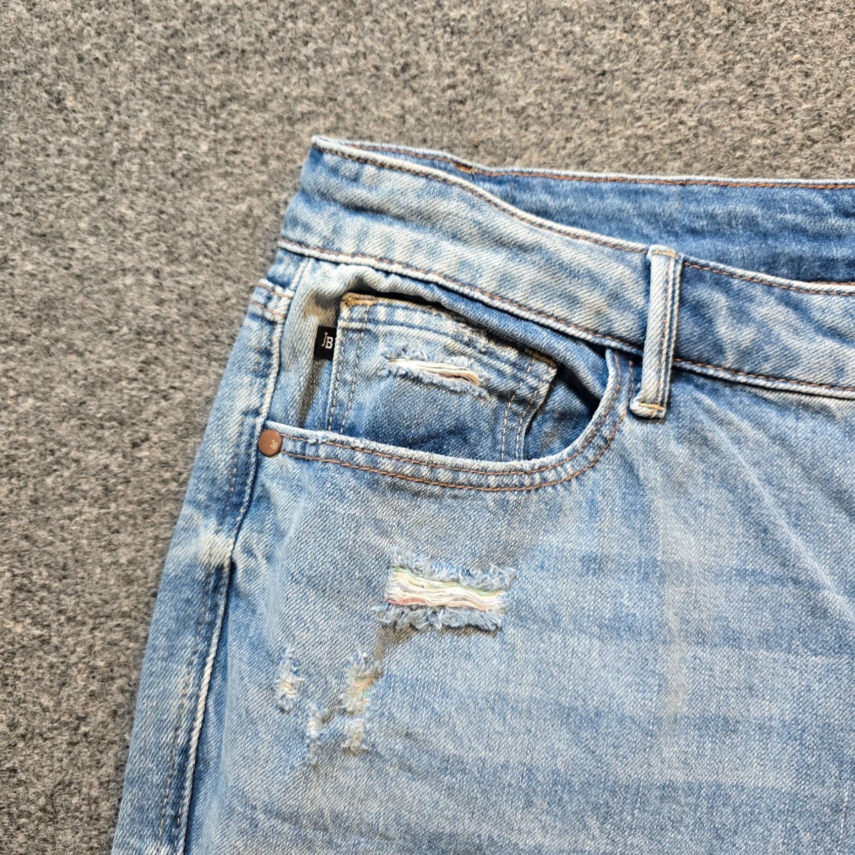 Vintage Judy Blue Jeans Womens Size 14W Blue 90s Straight Leg Distressed Capsule Size 36" / US 14 / IT 50 - 3 Thumbnail