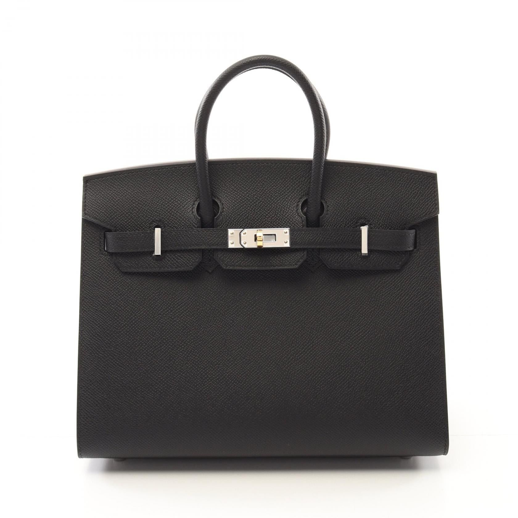 Hermes Hermes Birkin 25 Serie Handbag Veau Epsom Black Electrum Fittings K Stamp Size ONE SIZE - 1 Thumbnail